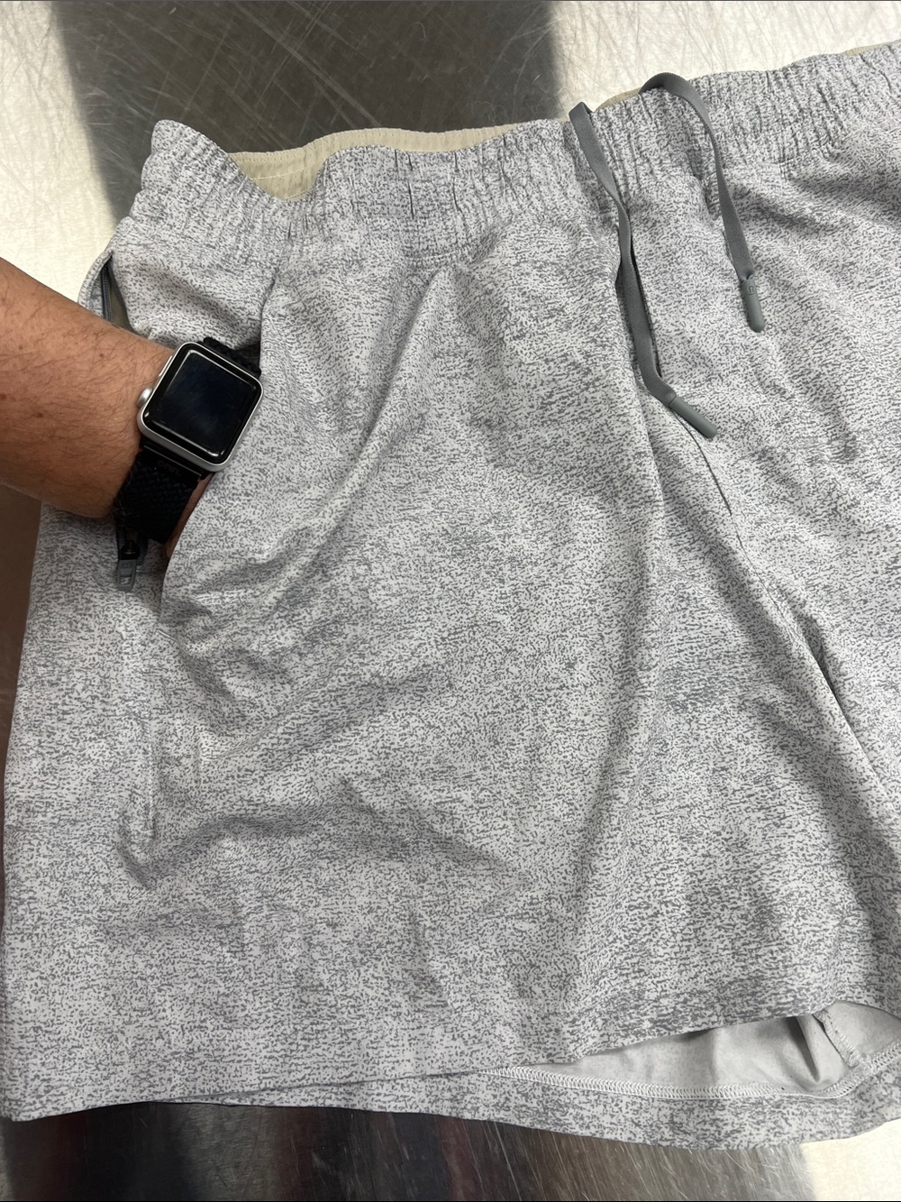 lululemon athletica Gray Marbled Athletic Shorts XXL - Picture 3 of 14